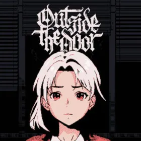 Outside the door