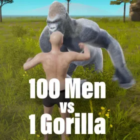 100 Men vs 1 Gorilla